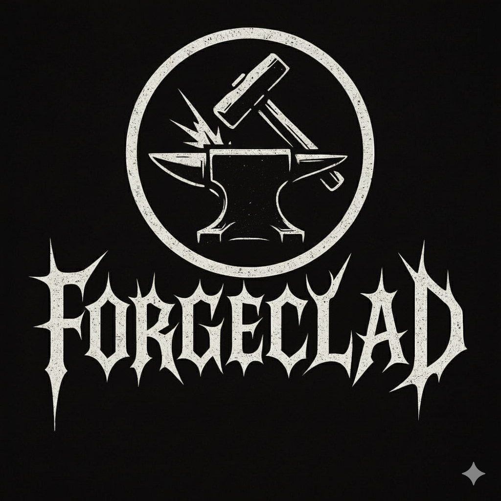 Forgeclad Logo – Amboss und Schmiedehammer